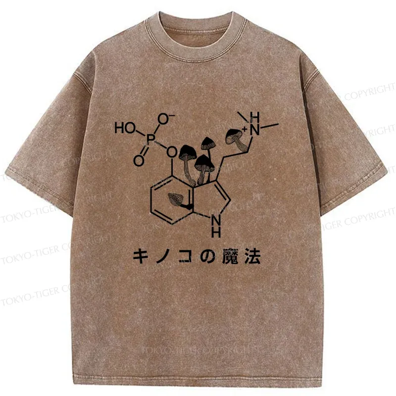 Tokyo-Tiger Magic Of Mushrooms Washed T-Shirt