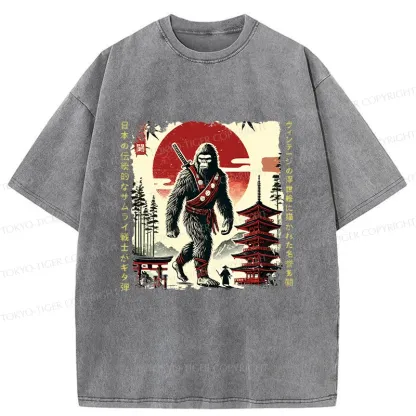 Tokyo-Tiger Retro Japanese Bigfoot Washed T-Shirt