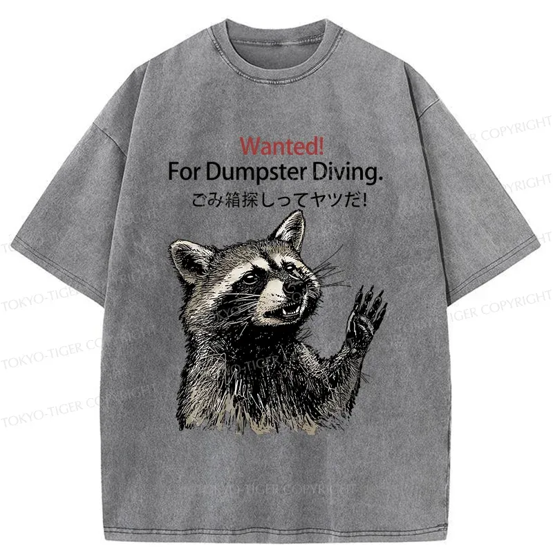 Tokyo-Tiger Wanted Raccoon Washed T-Shirt