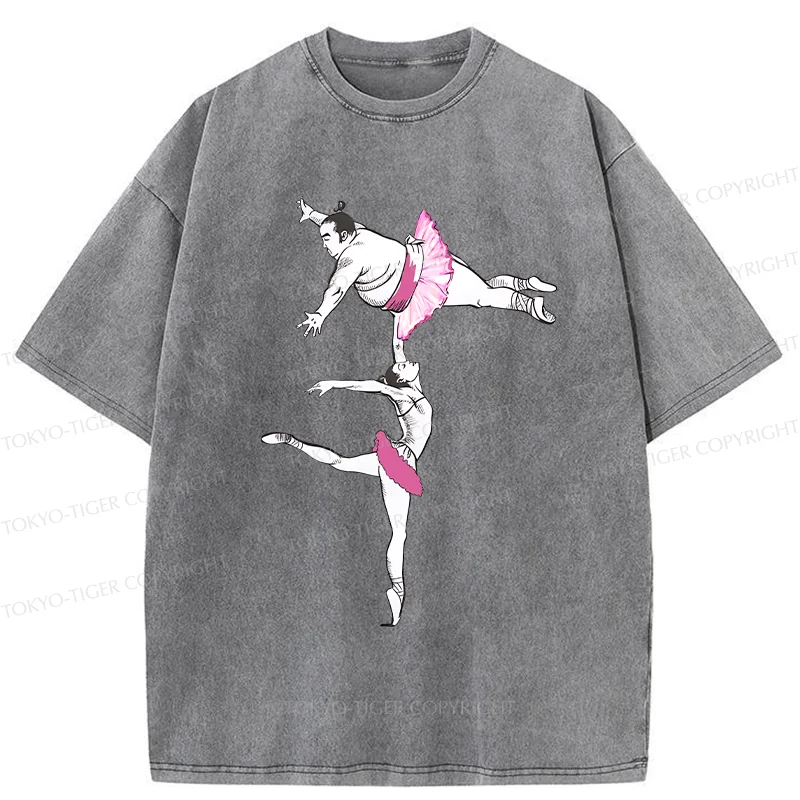 Tokyo-Tiger Elegant Sumo Wrestler Washed T-Shirt