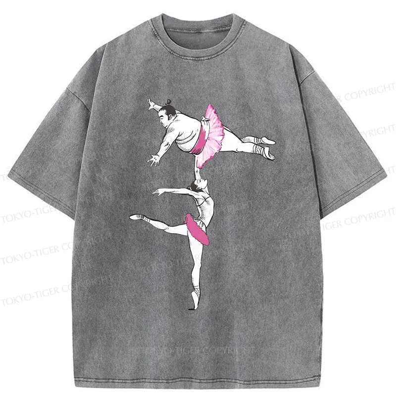 Tokyo-Tiger Elegant Sumo Wrestler Washed T-Shirt