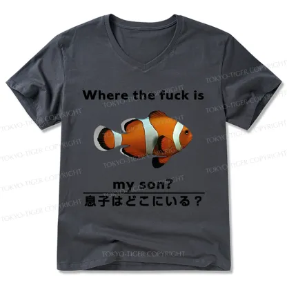 Tokyo-Tiger Fish Looking For Son V-Neck Classic T-Shirt