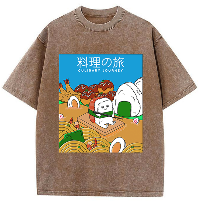 Tokyo-Tiger A Culinary Journey Of Sushi Washed T-Shirt