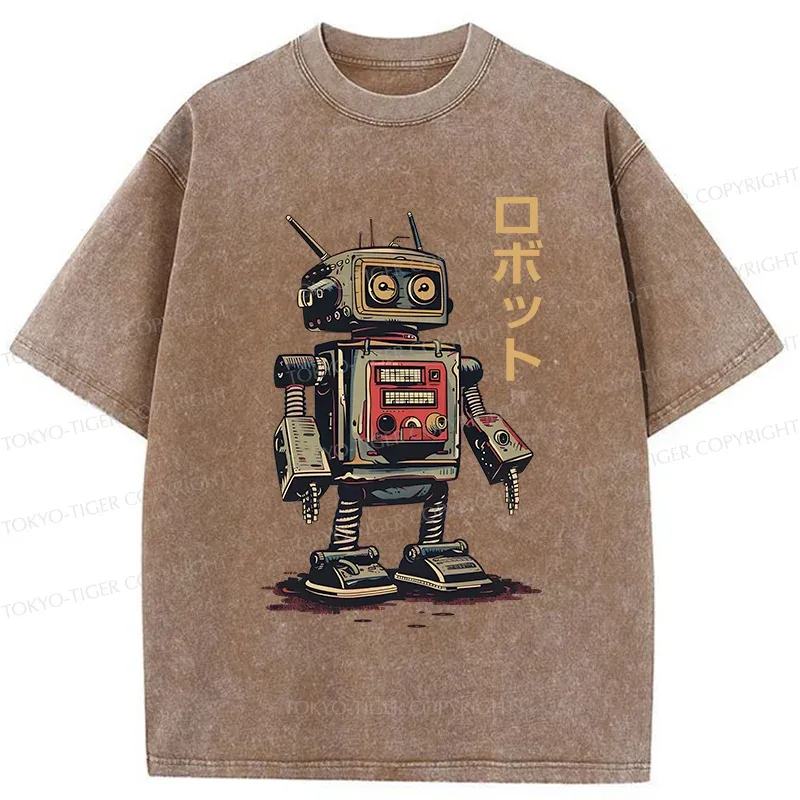 Tokyo-Tiger Japanese Robot Washed T-Shirt