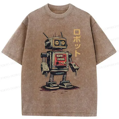 Tokyo-Tiger Japanese Robot Washed T-Shirt