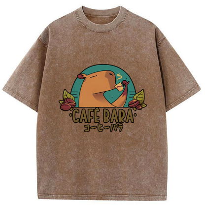 Tokyo-Tiger Funny Cafebara Washed T-Shirt