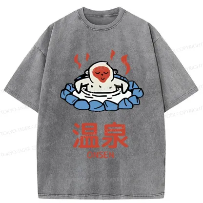 Tokyo-Tiger Hot Spring Japanese Monkey Washed T-Shirt