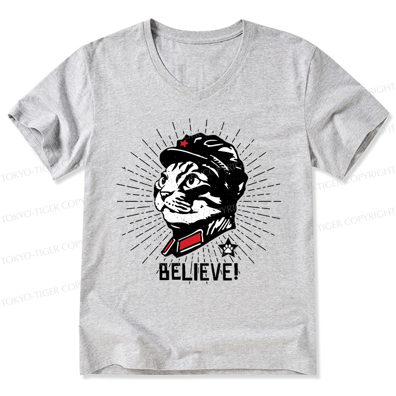 Tokyo-Tiger Trust Cat Chairman V-Neck Classic T-Shirt
