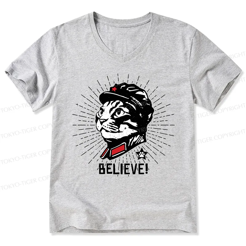 Tokyo-Tiger Trust Cat Chairman V-Neck Classic T-Shirt