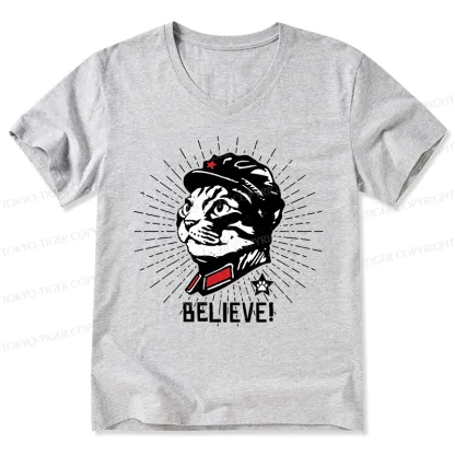 Tokyo-Tiger Trust Cat Chairman V-Neck Classic T-Shirt