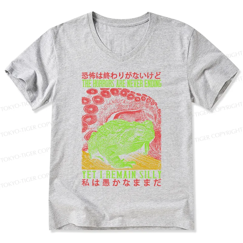 Tokyo-Tiger The Horrors Are Never Ending Japan V-Neck Classic T-Shirt