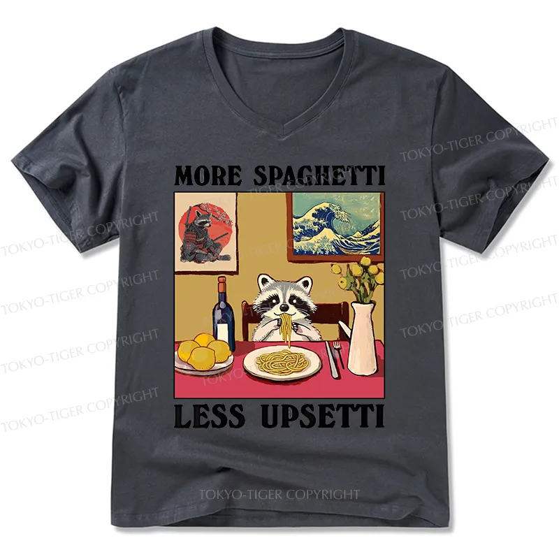 Tokyo-Tiger More Spaghetti Less Upsetti Japanese V-Neck Classic T-Shirt