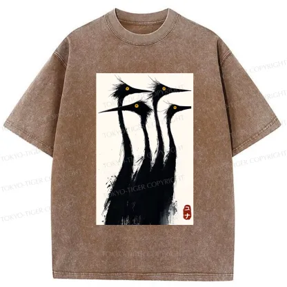 Tokyo-Tiger Vintage Japanese Crane Washed T-Shirt