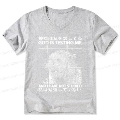 Tokyo-Tiger God Is Testing Me V-Neck Classic T-Shirt