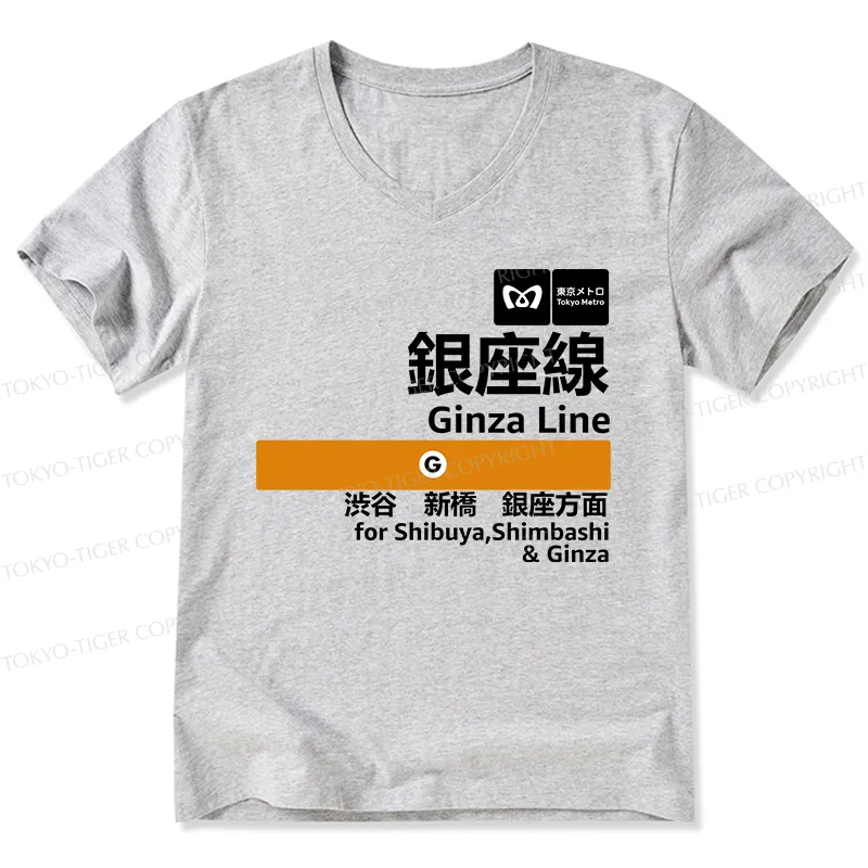 Tokyo-Tiger Ginza Line Japan V-Neck Classic T-Shirt