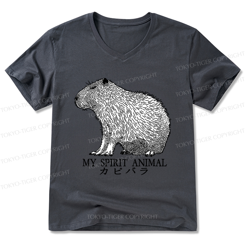 Tokyo-Tiger Capybara Spirit V-Neck Classic T-Shirt