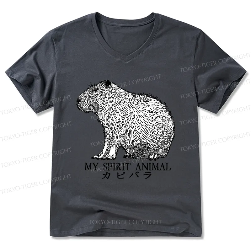 Tokyo-Tiger Capybara Spirit V-Neck Classic T-Shirt