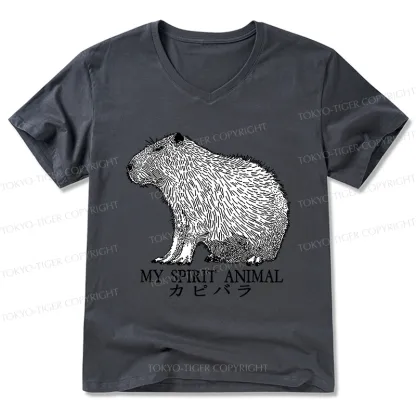 Tokyo-Tiger Capybara Spirit V-Neck Classic T-Shirt