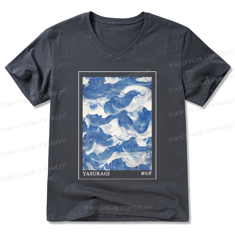 Tokyo-Tiger Japanese Retro Art Wave V-Neck Classic T-Shirt