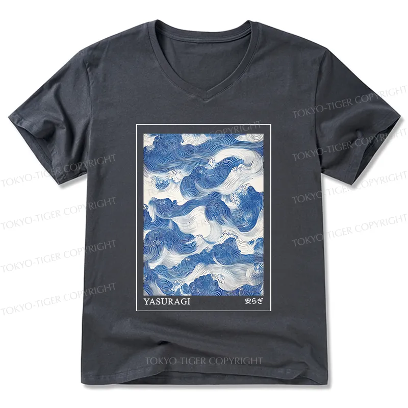 Tokyo-Tiger Japanese Retro Art Wave V-Neck Classic T-Shirt