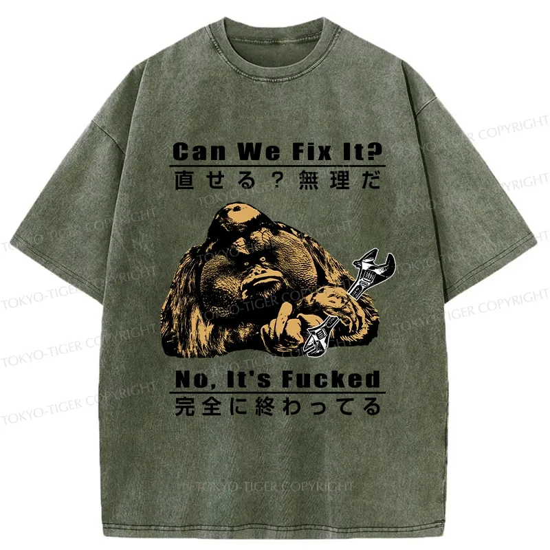 Tokyo-Tiger Can The Orangutans Fix It Washed T-Shirt