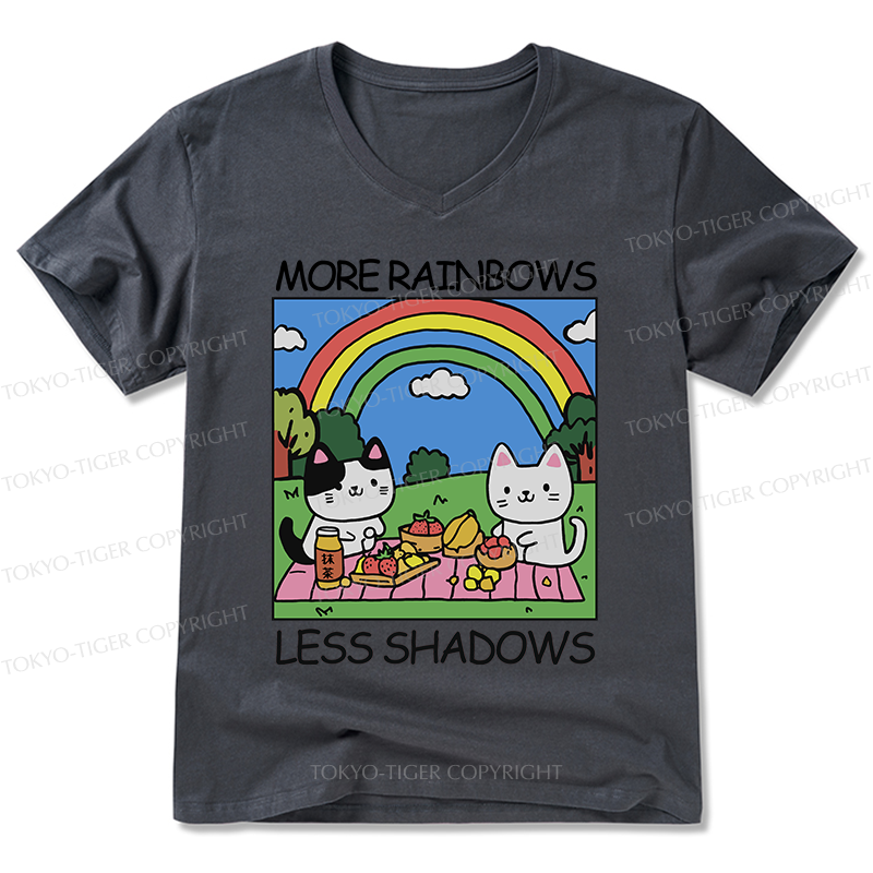Tokyo-Tiger More Rainbows Less Shadows V-Neck Classic T-Shirt