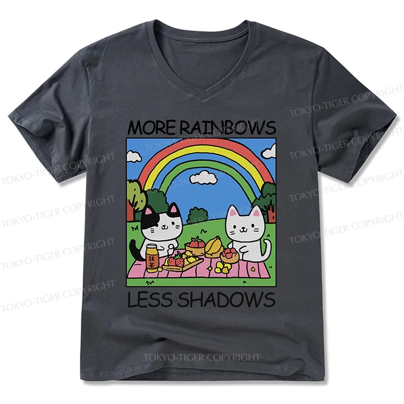 Tokyo-Tiger More Rainbows Less Shadows V-Neck Classic T-Shirt