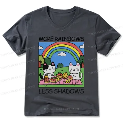Tokyo-Tiger More Rainbows Less Shadows V-Neck Classic T-Shirt