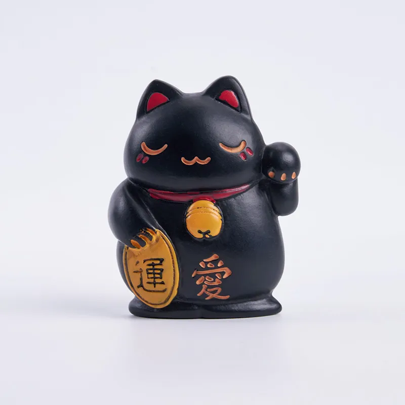 Tokyo-Tiger  Black Maneki-neko Kawaii Fridge Magnet