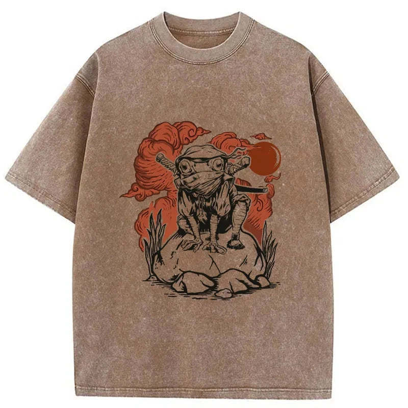 Tokyo-Tiger Ninja Frog Japanese Washed T-Shirt