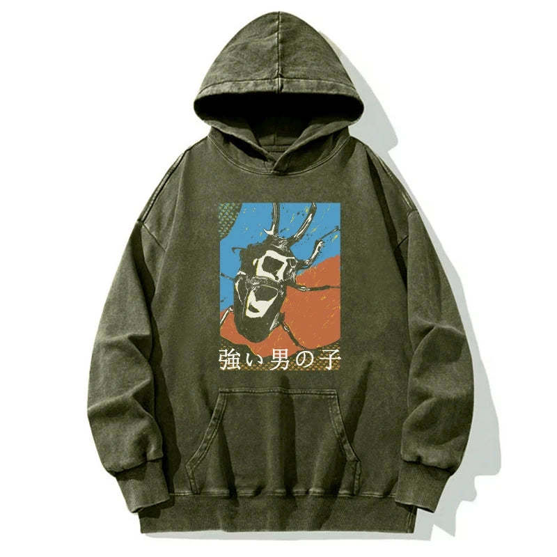 Tokyo-Tiger Strong Beetle Japanese Washed Hoodie Sale