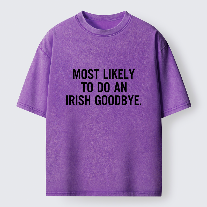 Tokyo-Tiger Funny Irish Goodbye Washed T-Shirt