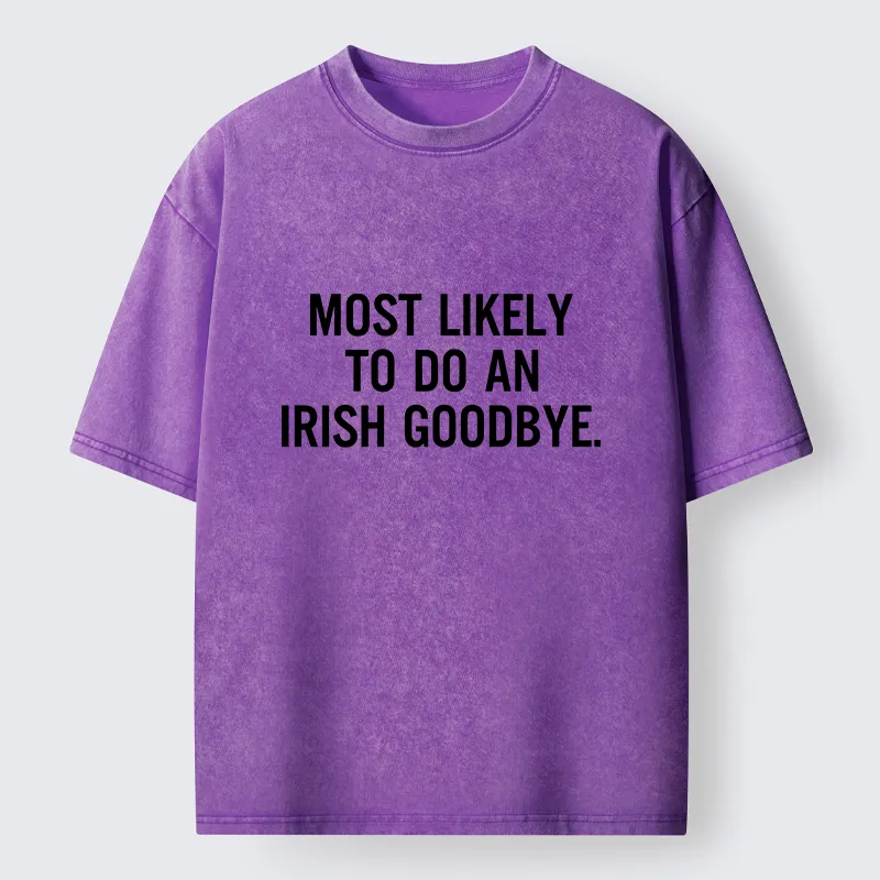 Tokyo-Tiger Funny Irish Goodbye Washed T-Shirt