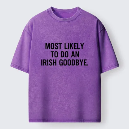 Tokyo-Tiger Funny Irish Goodbye Washed T-Shirt