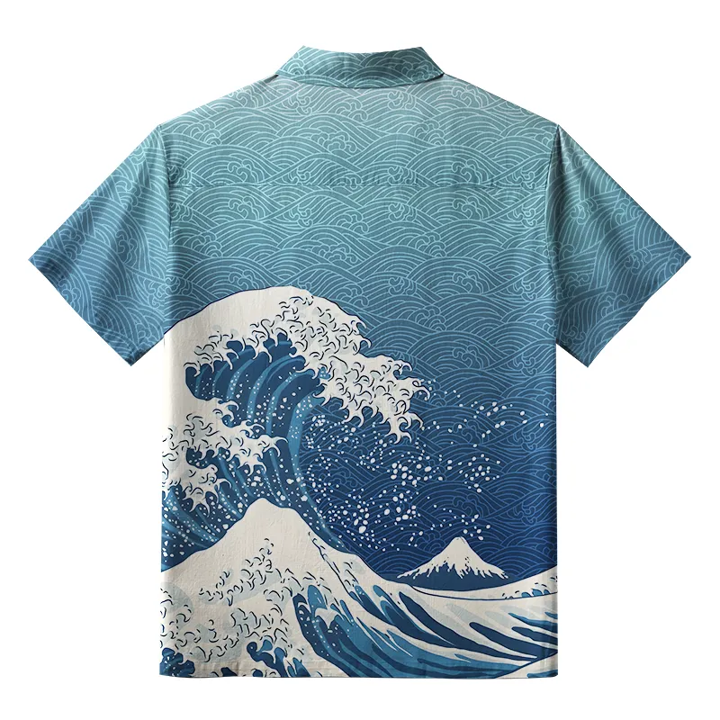 Tokyo-Tiger The Great Wave Off Fuji Button-up Shirt