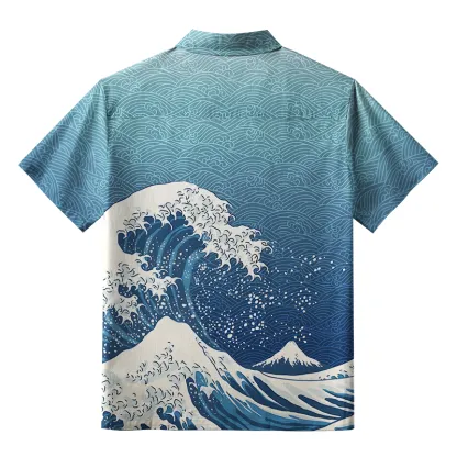 Tokyo-Tiger The Great Wave Off Fuji Button-up Shirt