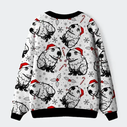 Tokyo-Tiger Christmas Capybara Ugly Cardigan Sweater