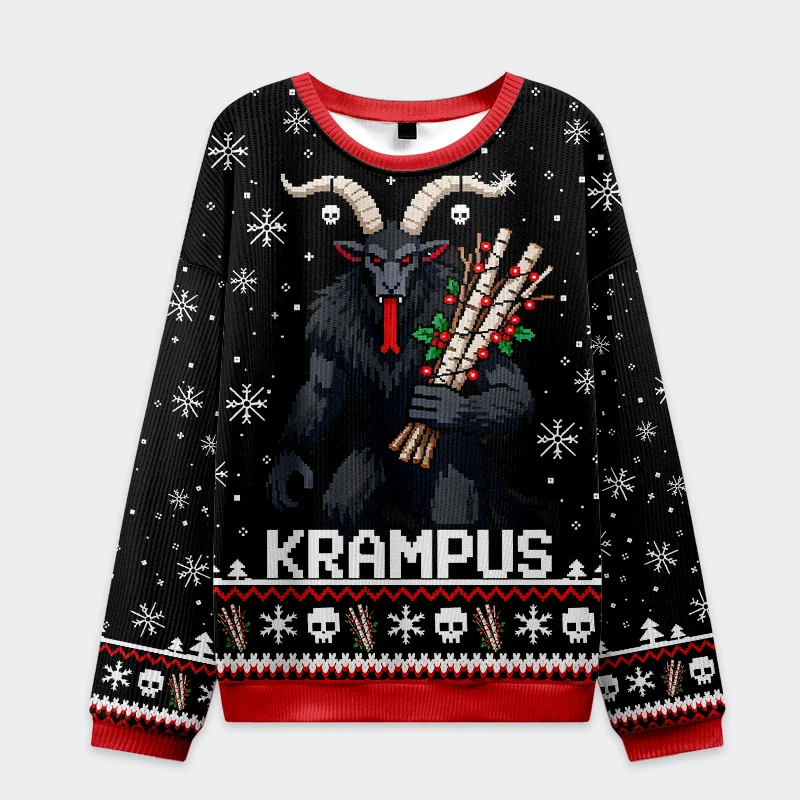 Tokyo-Tiger Terrifying Krampus Christmas Ugly Sweatshirt