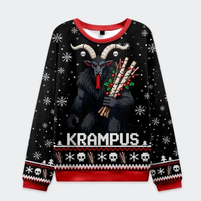 Tokyo-Tiger Terrifying Krampus Christmas Ugly Sweatshirt