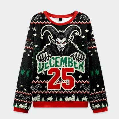 Tokyo-Tiger Terrifying Krampus Danger Christmas Ugly Sweatshirt