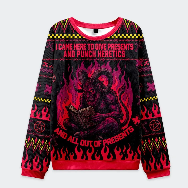 Tokyo-Tiger Krampus Is Preparing Gifts Christmas Ugly Sweatshirt