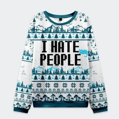 Tokyo-Tiger Cat Hate People Funny Christmas Ugly Sweatshirt