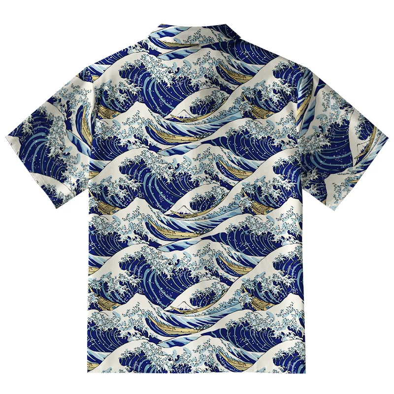 Tokyo-Tiger Japanese Great Wave Aloha Hawaiian Shirt