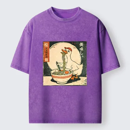 Tokyo-Tiger Retro Duck Ramen Washed T-Shirt