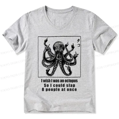 Tokyo-Tiger I Wish I Was An Octopus V-Neck Classic T-Shirt