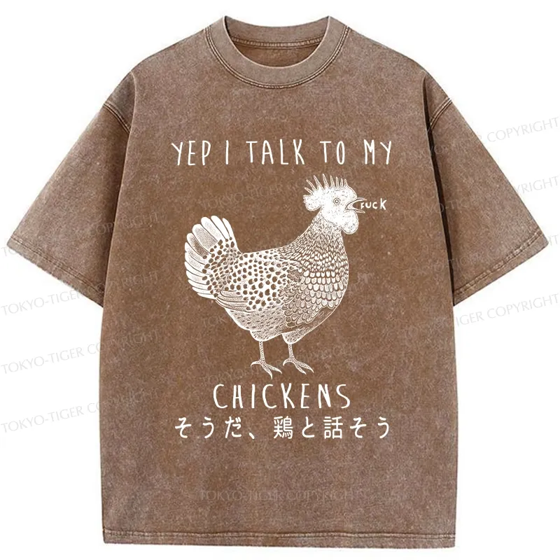 Tokyo-Tiger Dirty Talking Chicken Washed T-Shirt