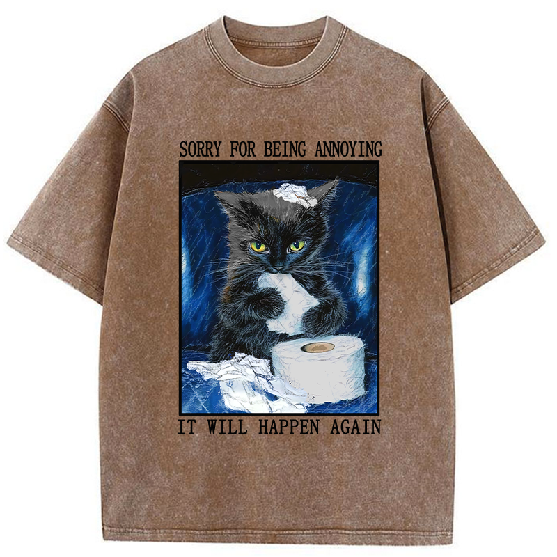 Tokyo-Tiger Naughty Cat Destroys Toilet Paper Washed T-Shirt