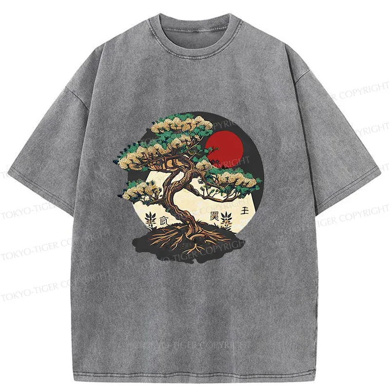 Tokyo-Tiger Japanese Bonsai Vintage Washed T-Shirt