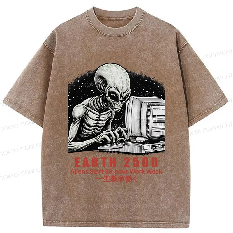 Tokyo-Tiger Alien Work Washed T-Shirt