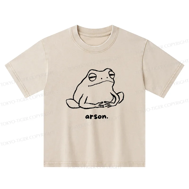 Tokyo-Tiger Japan Arsonist Frog Kids Washed T-Shirt